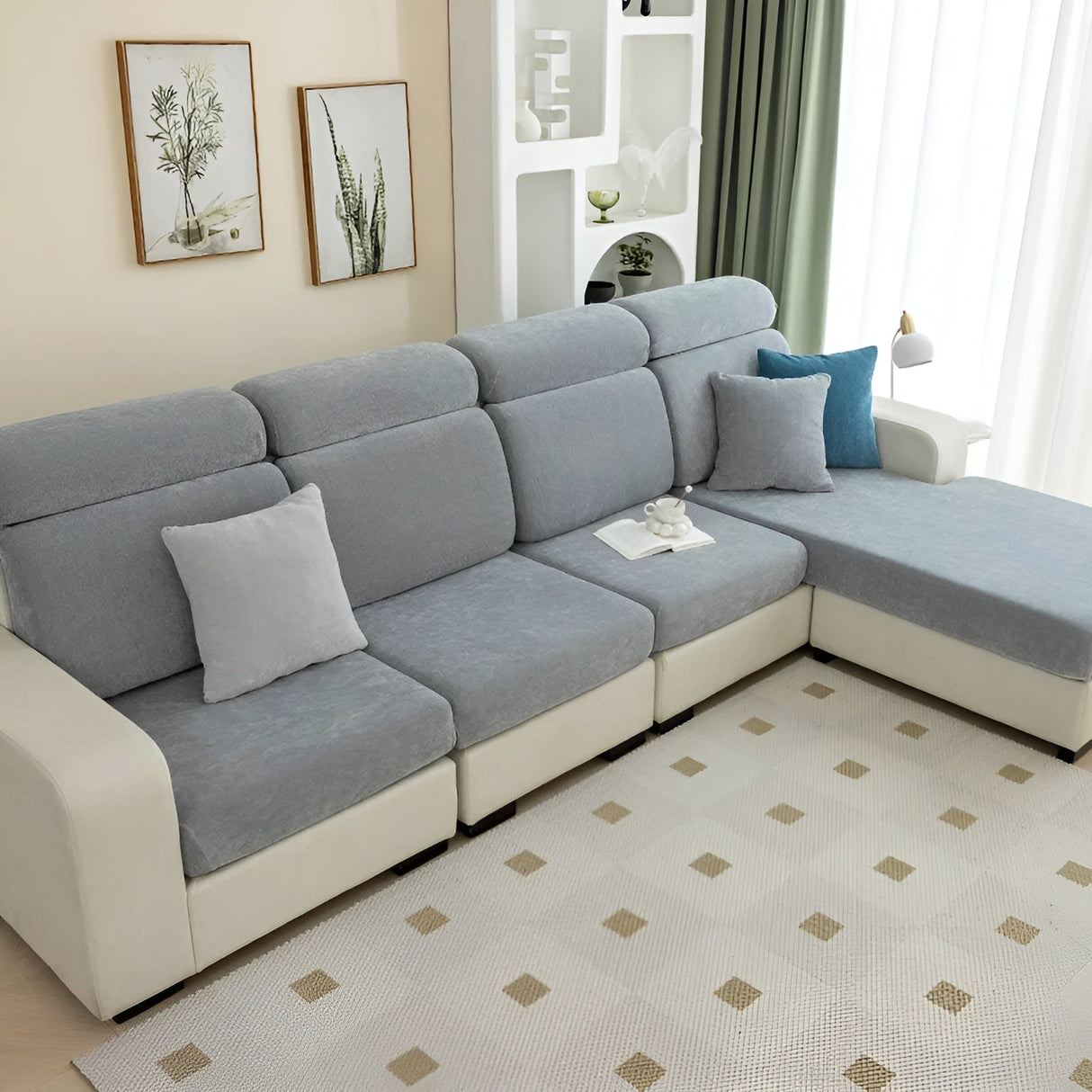 LuxeGuard Sofafodral – 360° Hel skydd med halkskyddsteknik, hållbar och elastisk Carvallo