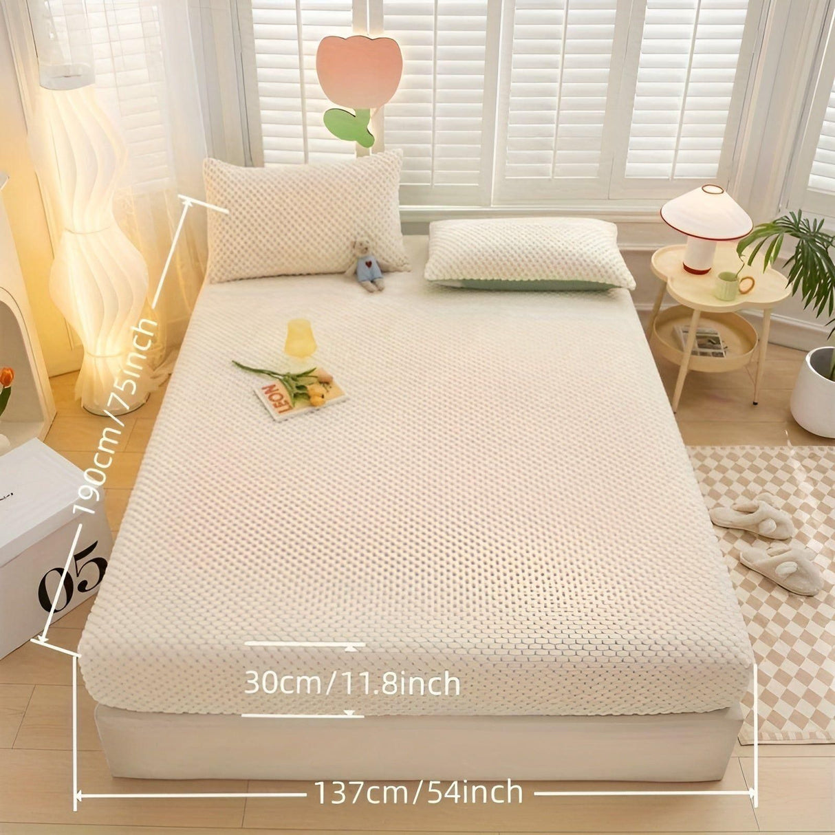 LuxeVelvet Duvet Cover - Lyx Anti-Rutsch Mjuk Sammet Spannlakan Madrasskydd Carvallo