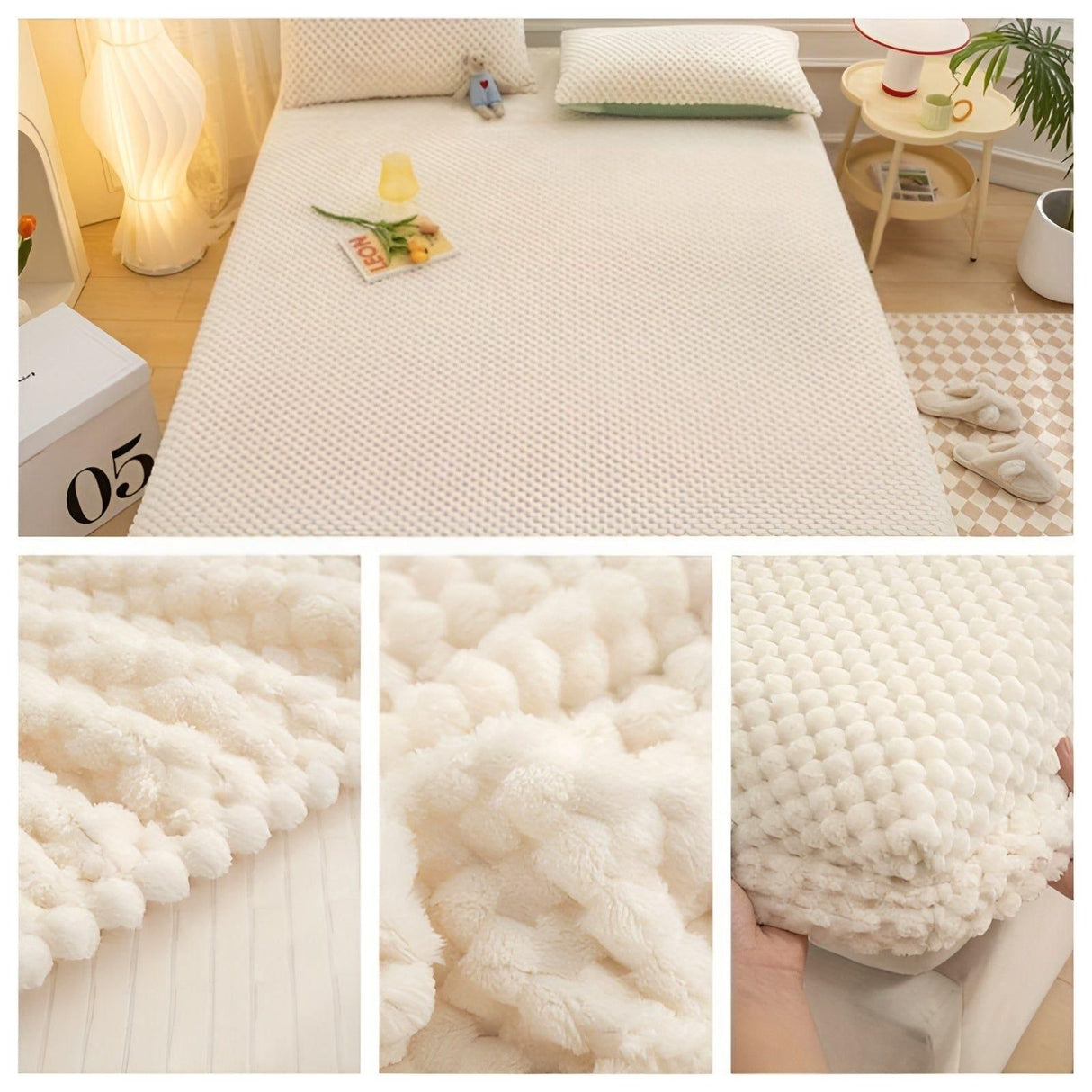 LuxeVelvet Duvet Cover - Lyx Anti-Rutsch Mjuk Sammet Spannlakan Madrasskydd Carvallo