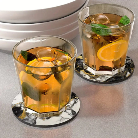 Lyxiga marmorerade dryckesunderlägg | 5st set Carvallo