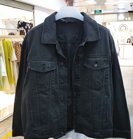 Dam Denimjacka Blommönster Bekväm Denim Hemnix