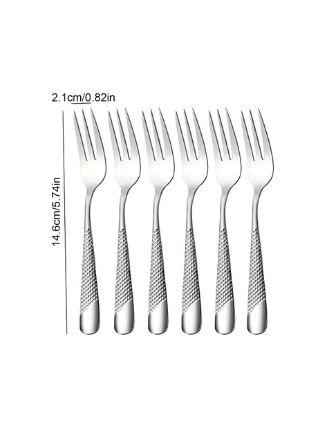 6/30 Stycken Rostfritt Stål Silver Bestick Set med Elegant Design Carvallo