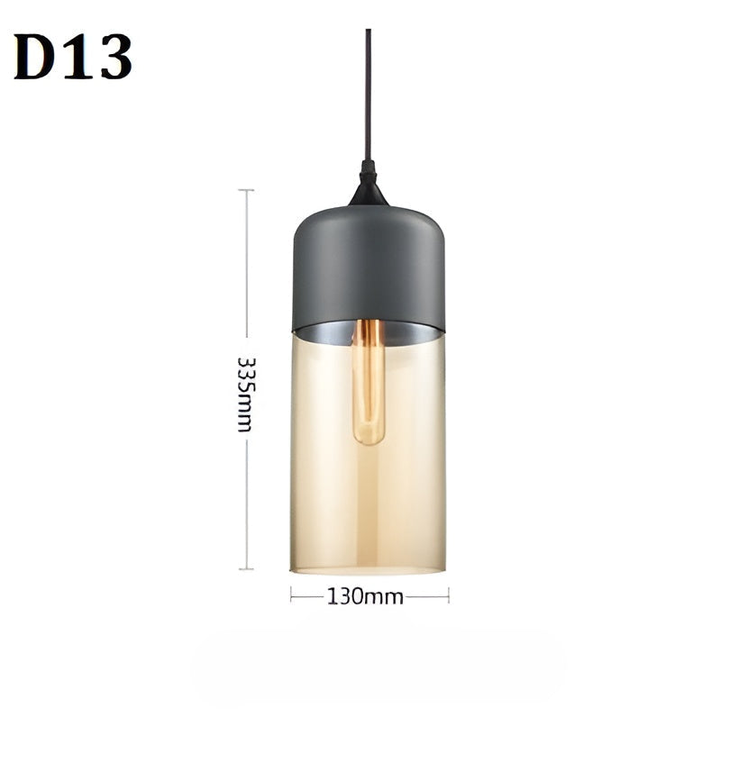 Geometrisk Glas-Pendellampa – Svart & Bärnsten | Stilren Belysning Carvallo