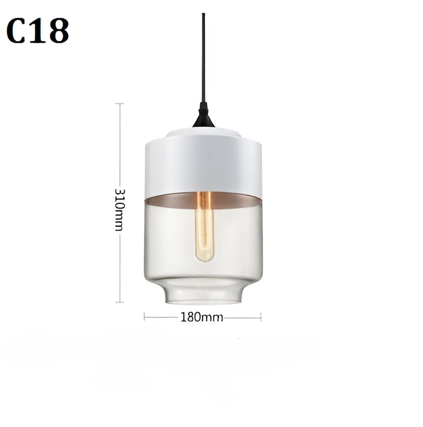 Geometrisk Glas-Pendellampa – Svart & Bärnsten | Stilren Belysning Carvallo