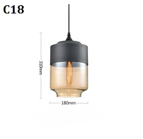 Geometrisk Glas-Pendellampa – Svart & Bärnsten | Stilren Belysning Carvallo