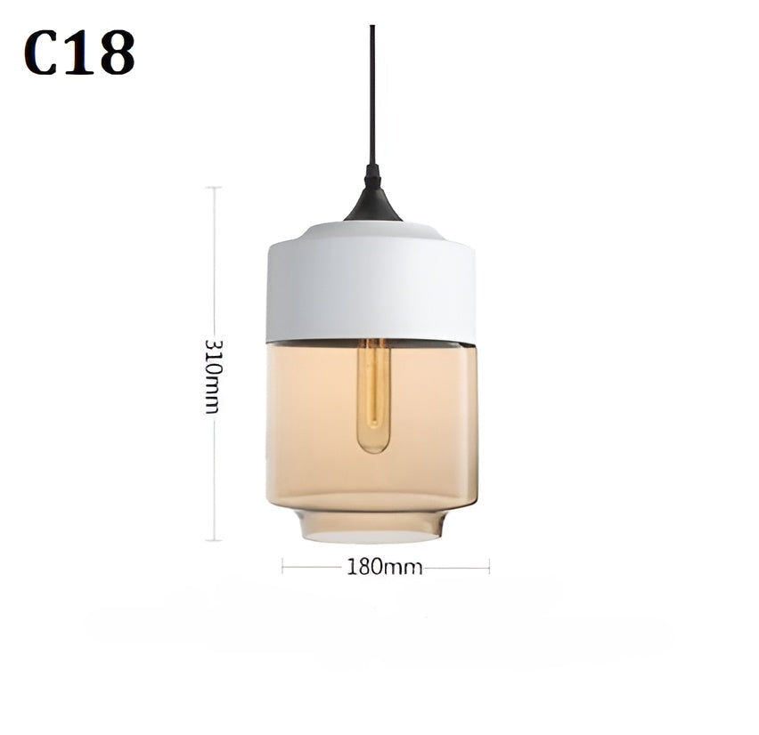 Geometrisk Glas-Pendellampa – Svart & Bärnsten | Stilren Belysning Carvallo