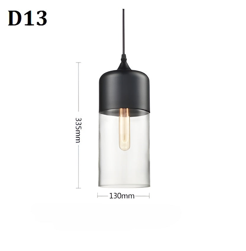 Geometrisk Glas-Pendellampa – Svart & Bärnsten | Stilren Belysning Carvallo