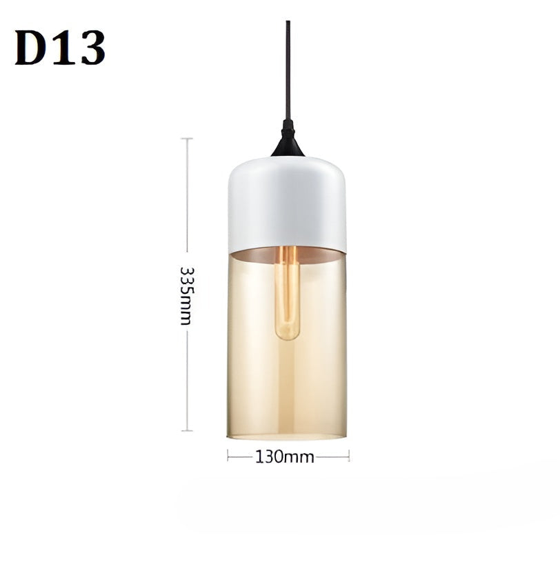 Geometrisk Glas-Pendellampa – Svart & Bärnsten | Stilren Belysning Carvallo