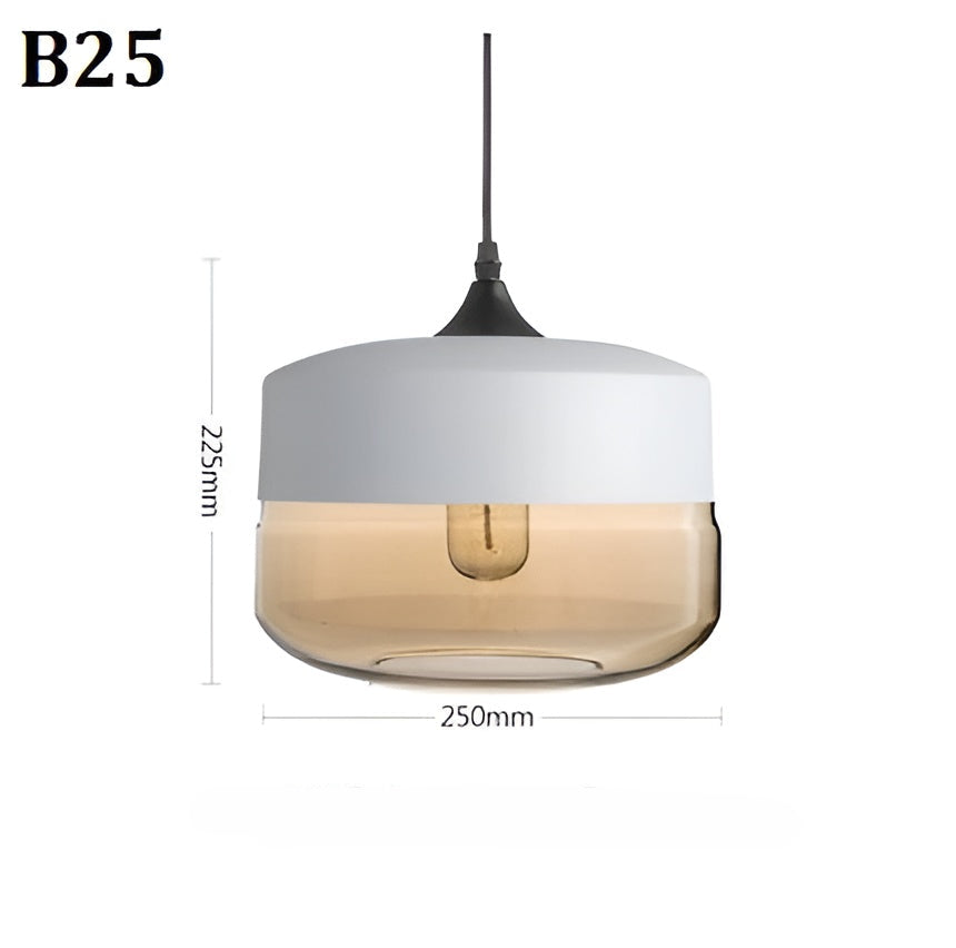 Geometrisk Glas-Pendellampa – Svart & Bärnsten | Stilren Belysning Carvallo