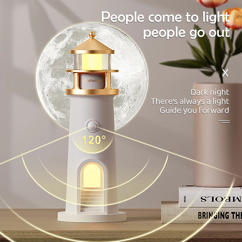 Lighthouse Moon Projektor Lampa – Bluetooth Musik Stjärnklart Nattljus Carvallo