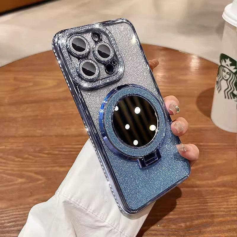 Telefonfodral med spegel magnetisk stativ glitter Carvallo