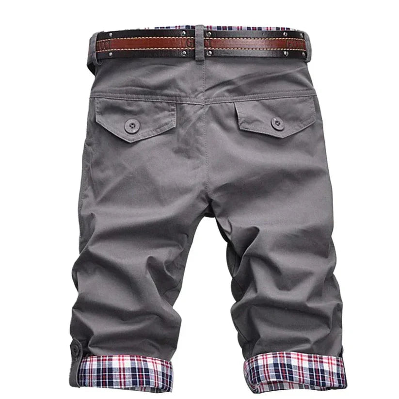 Herr Cargo Shorts Bekväm Bomull Med Flera Fickor