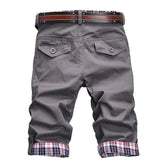 Herr Cargo Shorts Bekväm Bomull Med Flera Fickor