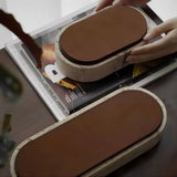 Marmorerad Läder Lock Smyckesförvaringslåda Carvallo