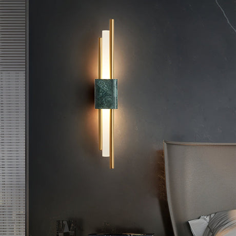 Marmor LED Vägglampa | Modern Sconce | 18/24 Tum | Energisnål | Brick by Brick Carvallo