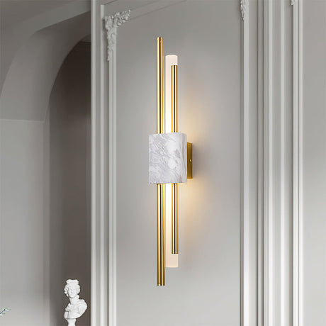 Marmor LED Vägglampa | Modern Sconce | 18/24 Tum | Energisnål | Brick by Brick Carvallo