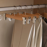 Maxwell Premium Wood Pants Hanger with Clip Carvallo