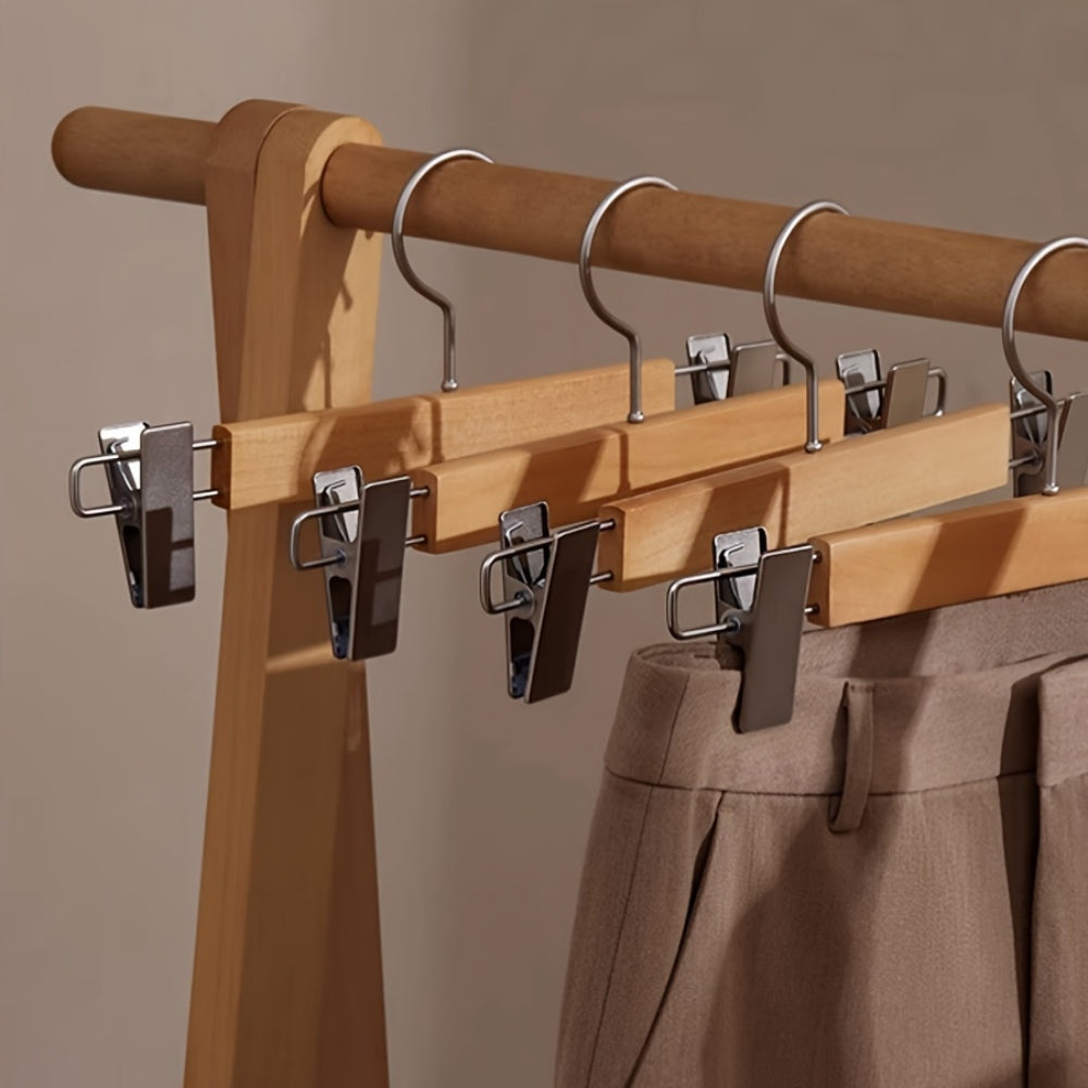 Maxwell Premium Wood Pants Hanger with Clip Carvallo