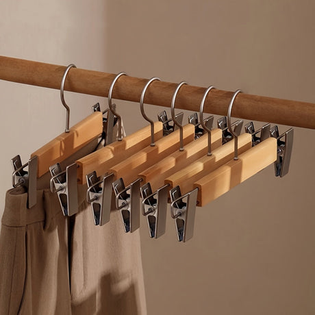 Maxwell Premium Wood Pants Hanger with Clip Carvallo