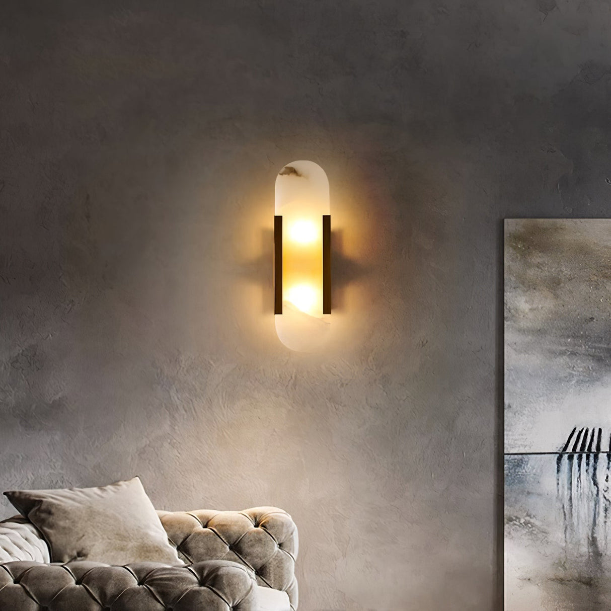 Högkvalitativ Alabaster Vägglampa med Modern Design Carvallo