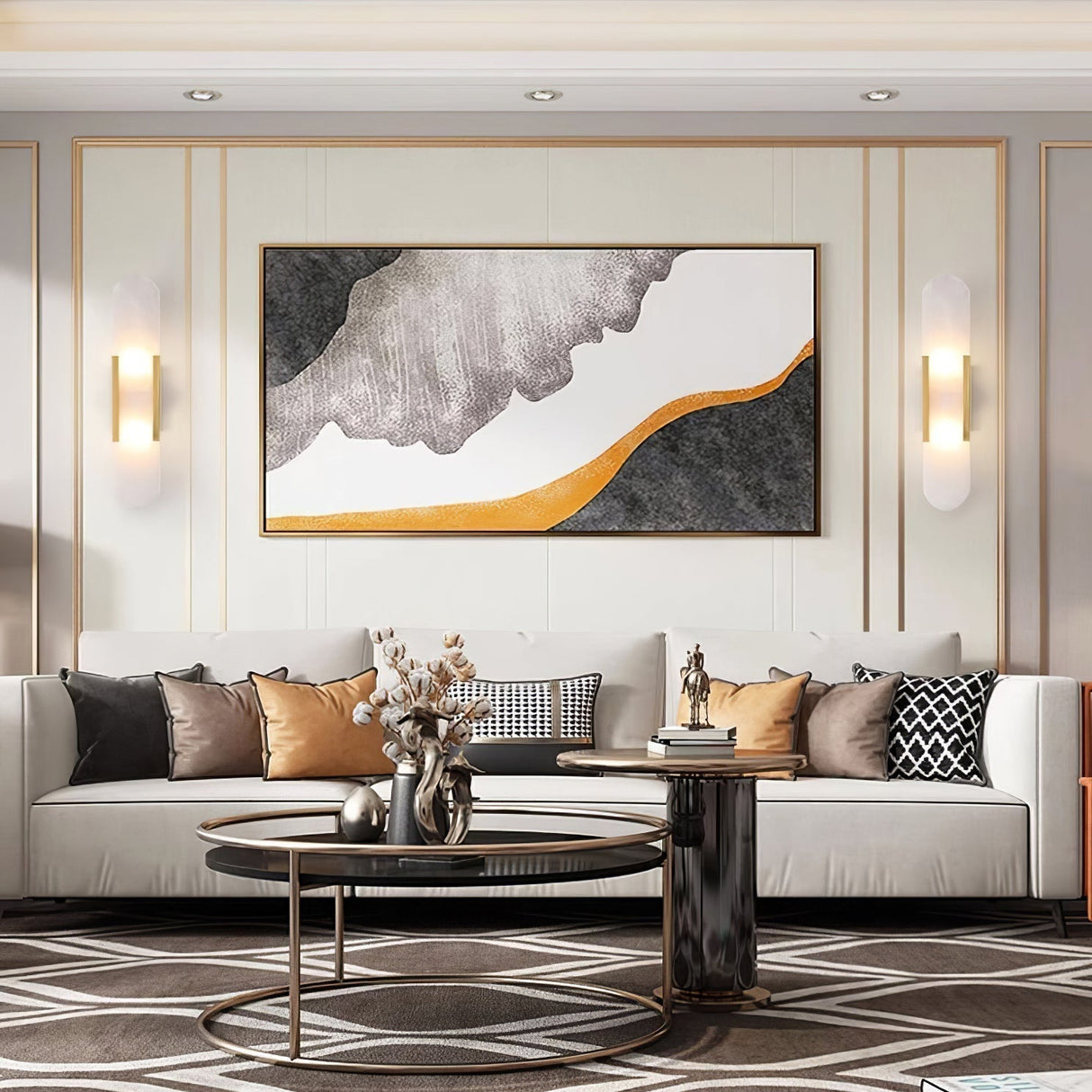 Högkvalitativ Alabaster Vägglampa med Modern Design Carvallo