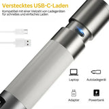 LED-ficklampa med flerfärgade filter – uppladdningsbar USB-C-lampa med camping- och nödbelysningsfunktion Carvallo