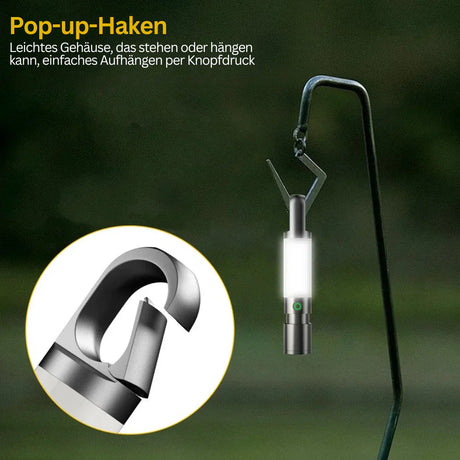 LED-ficklampa med flerfärgade filter – uppladdningsbar USB-C-lampa med camping- och nödbelysningsfunktion Carvallo