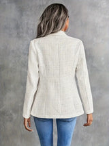 Kvinna Tweed Blazer Skräddarsydd Lätt Material