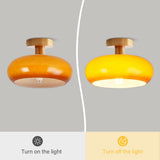 Vintage Rund Glas Taklampa Carvallo