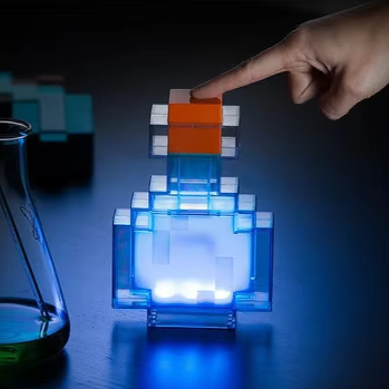 LuxRoyale Minecraft Inspirerad Potion Lampa – Färgväxlande LED Nattlampa med Touchkontroll & USB Uppladdningsbar Carvallo