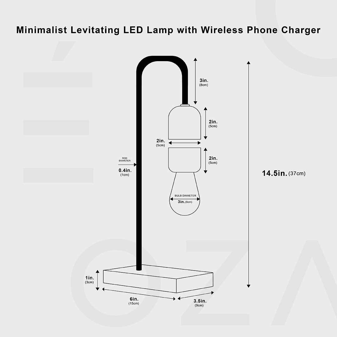 Minimalistisk Svävande LED-lampa med Trådlös Telefonladdare Carvallo