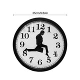 Carvallo – Kreativt väggur med unik illustration av rörlig man och coola siffror Carvallo