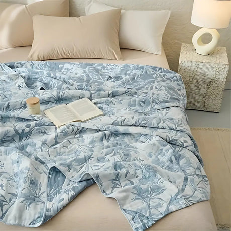 Mirel All-Season Bomull Blommig Filt Carvallo