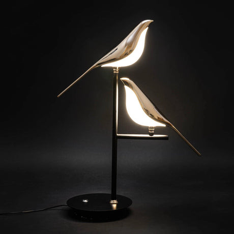 MisterBird LED-skrivbordslampa – Postmodern fågeldesign, Justerbar ljusstyrka, Energieffektiv belysning Carvallo