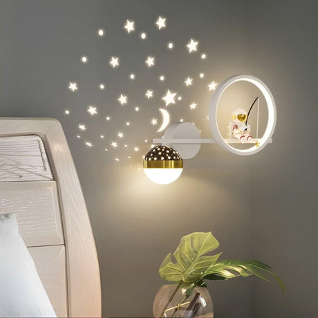 AstroGlow Lampa - Modern Barn Stjärnhimmel Projektor LED Vägglampa Carvallo