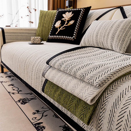 Modern Chenille Tyg Anti-Rip Halkfria Sofföverdrag Carvallo