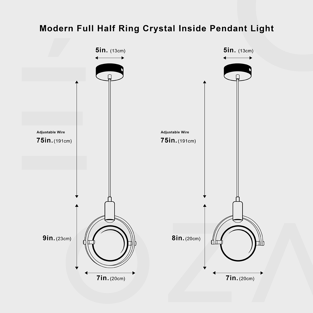 Modern ring kristall LED taklampa Carvallo