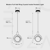 Modern ring kristall LED taklampa Carvallo