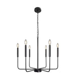 Modern industriell järnljuskrona | 6/8-lampa geometrisk taklampa i svart eller guld | Brick by Brick Carvallo