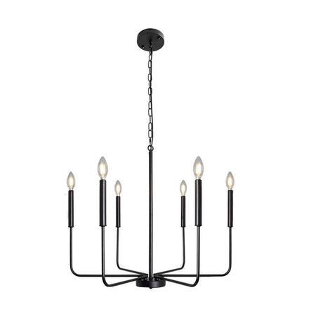 Modern industriell järnljuskrona | 6/8-lampa geometrisk taklampa i svart eller guld | Brick by Brick Carvallo