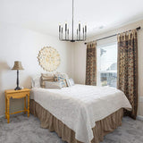 Modern industriell järnljuskrona | 6/8-lampa geometrisk taklampa i svart eller guld | Brick by Brick Carvallo