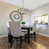 Modern industriell järnljuskrona | 6/8-lampa geometrisk taklampa i svart eller guld | Brick by Brick Carvallo