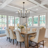 Modern industriell järnljuskrona | 6/8-lampa geometrisk taklampa i svart eller guld | Brick by Brick Carvallo