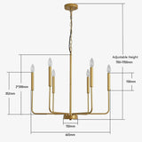 Modern industriell järnljuskrona | 6/8-lampa geometrisk taklampa i svart eller guld | Brick by Brick Carvallo