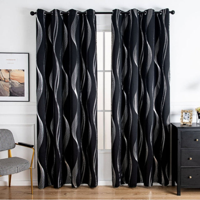 Modern Wave Pattern Blackout Gardin Carvallo