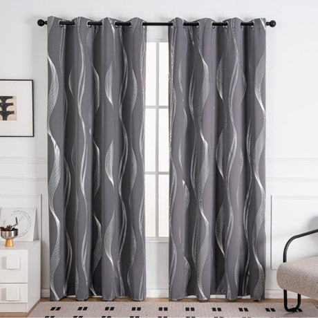 Modern Wave Pattern Blackout Gardin Carvallo