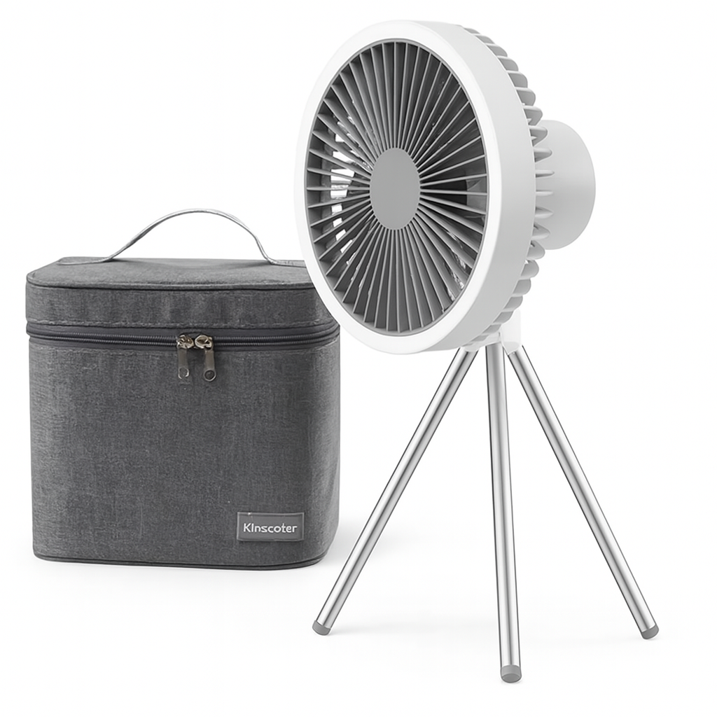 Royallure Bärbar Campingfläkt 10000mAh Uppladdningsbar med LED-lampa & Power Bank Carvallo
