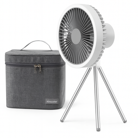 Royallure Bärbar Campingfläkt 10000mAh Uppladdningsbar med LED-lampa & Power Bank Carvallo