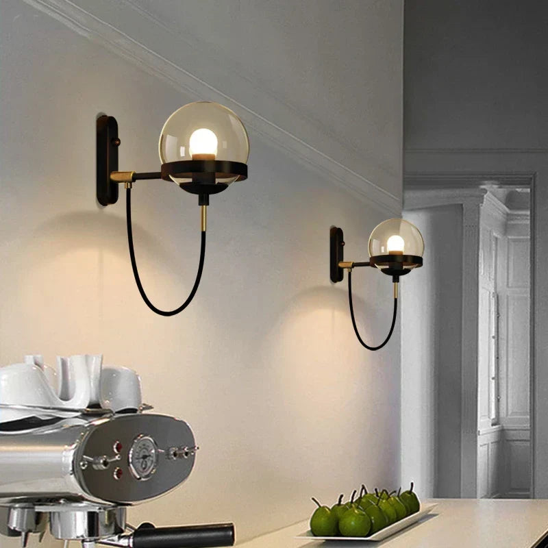 GlassGlow - Modern Glas Vägglampa – LED Vägglampa för Vardagsrum & Hall Carvallo