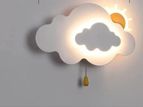 KidsCloud - LED Nattlampa med Moln och Luftballongdesign – Vägglampa Carvallo